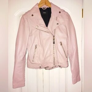 Rudsak Dusty Pink Leather Motorcycle Jacket S